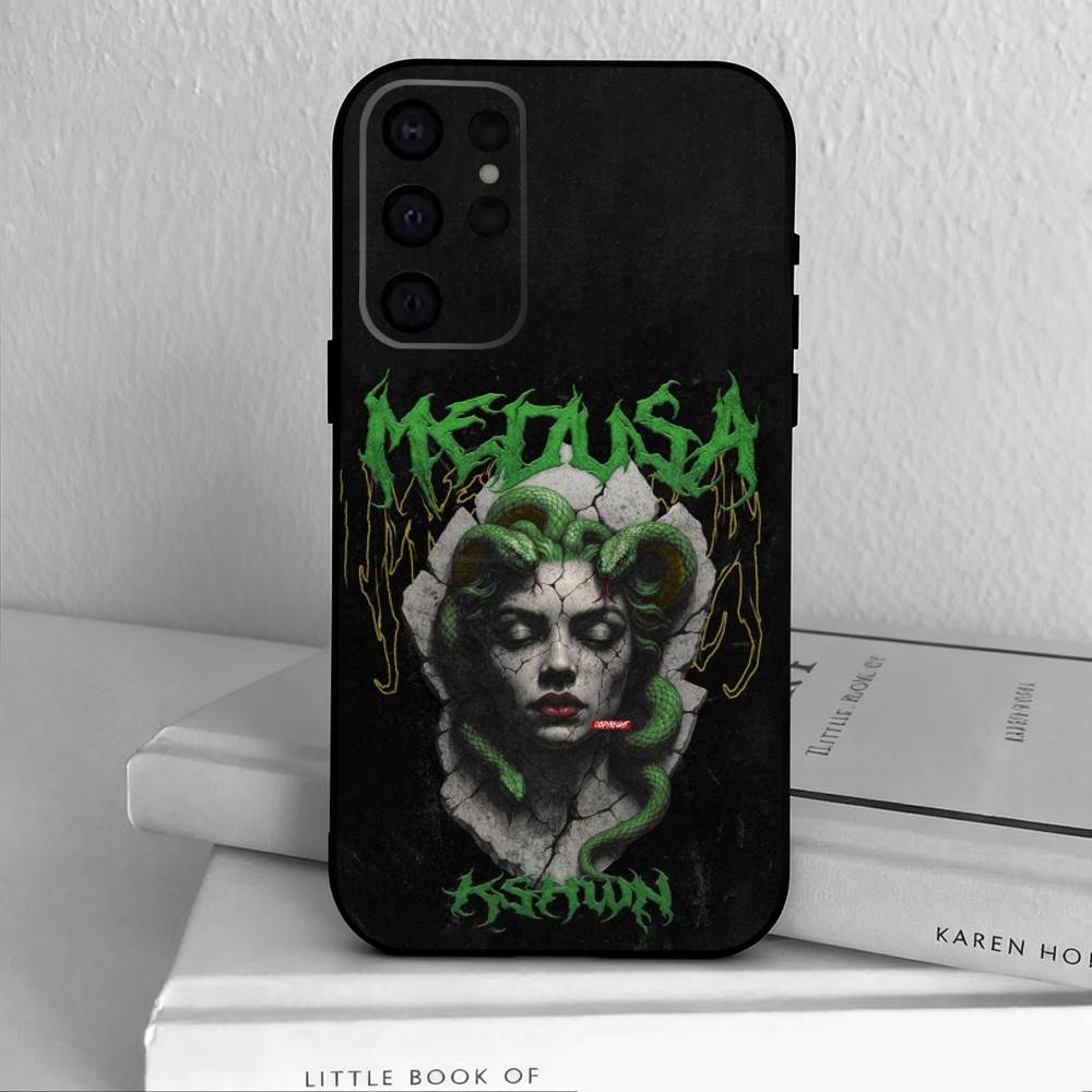 Medusa Greek Mythology Look At Me Phone Case For Samsung S25,S24,S21,S22,S23,S30,Ultra,S20,Plus,Others Soft Black Case