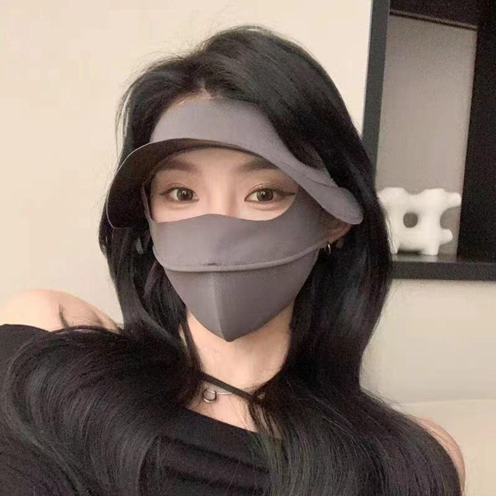 Ice Silk Anti-UV Neck Scarf Full Face Sunshade Face Mask Fashion Sun Protection Mask  Cycling