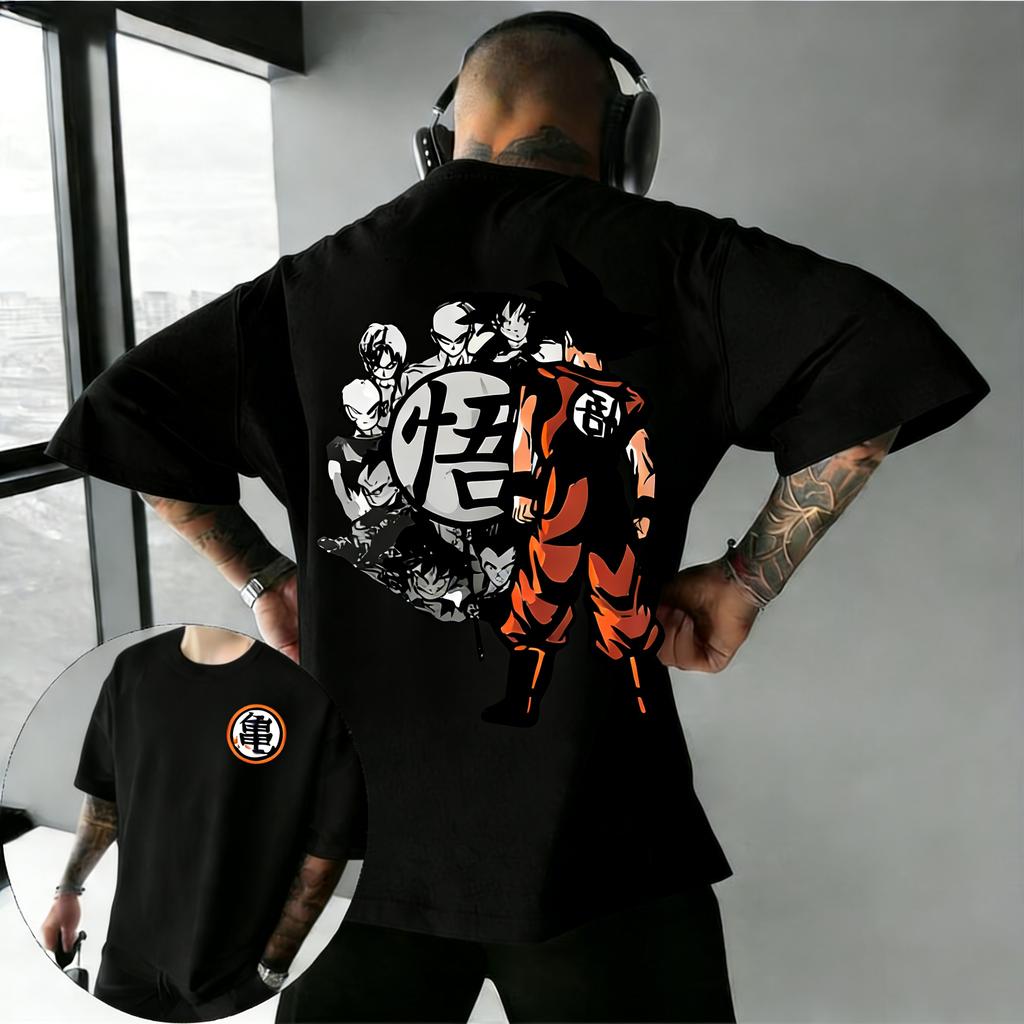 Plus Size Dragon Ball Anime Printed Men and Women Tshirt Casual Parent Child Tops Harajuku Style Summer Street Fashion Y2K