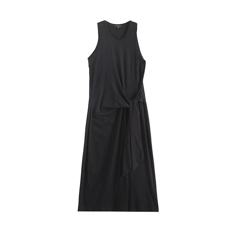 Fashion Style 2024 Summer New Arrival Women's Clothing Dignified Sense of Design Silm Easiest for Match Shoelace Fitted Waist Vest Dress