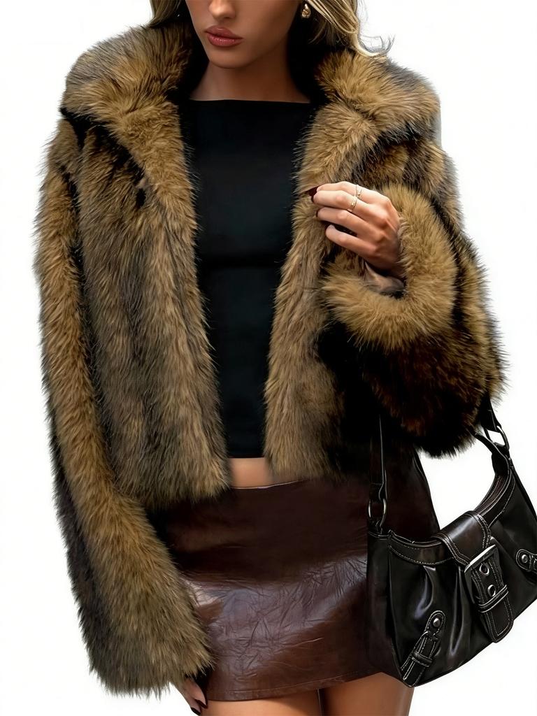 Mink Artificial Fur Imitation Fur Jacket Versatile European And American Women'S Fluffy Winter Jacket Lapel