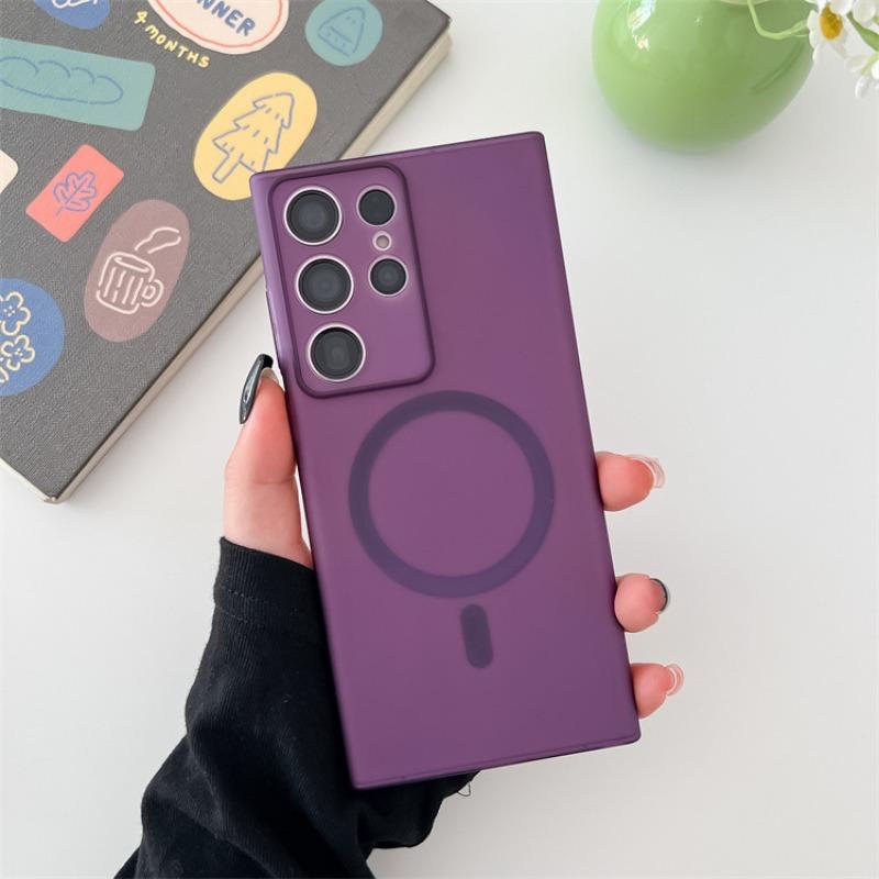 Capa Magnética Fosca de PC Rígido para Samsung Galaxy S24 S23 Ultra S22 Plus Semitransparente à Prova de Choque Capa Protetora