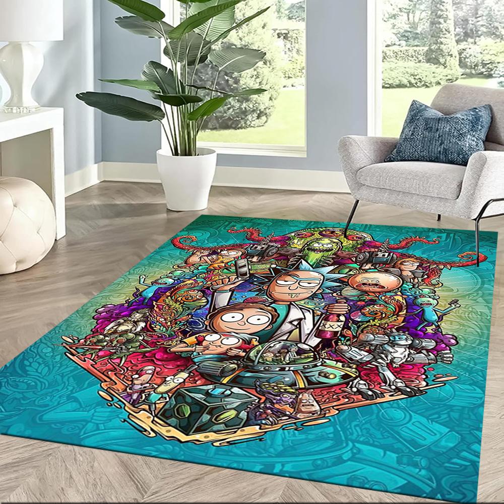 Rick And Morty Square rugs are a great choice for living rooms, bedrooms, home décor, and as gifts.