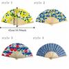 Wooden Handle Folding Hand Fan Lemon Print Hand Cranked Fan Lightweight Handheld Fan  Photography