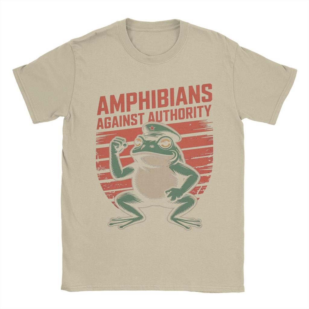 Men Amphibians Against Authority T Shirt Cotton Clothes Vintage Short Sleeve Crew Neck Tees Graphic T-Shirts