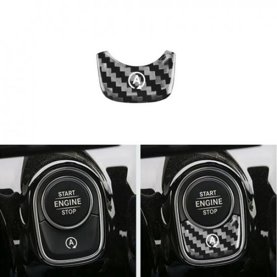 Pure Carbon Fiber Car Engine Button Bottom Cover Sticker For Benz A CLA  21