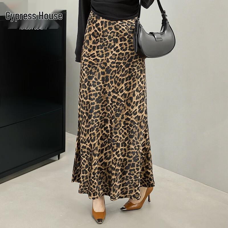 Элегантная юбка А-силуэта с леопардовым принтом и высокой талией M