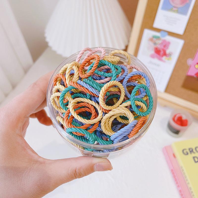 100 Boxed Tied Thumb Hair Rings, No Hair Pins, Baby, Children'S Hair Accessories, Rubber Bands, High Elasticity