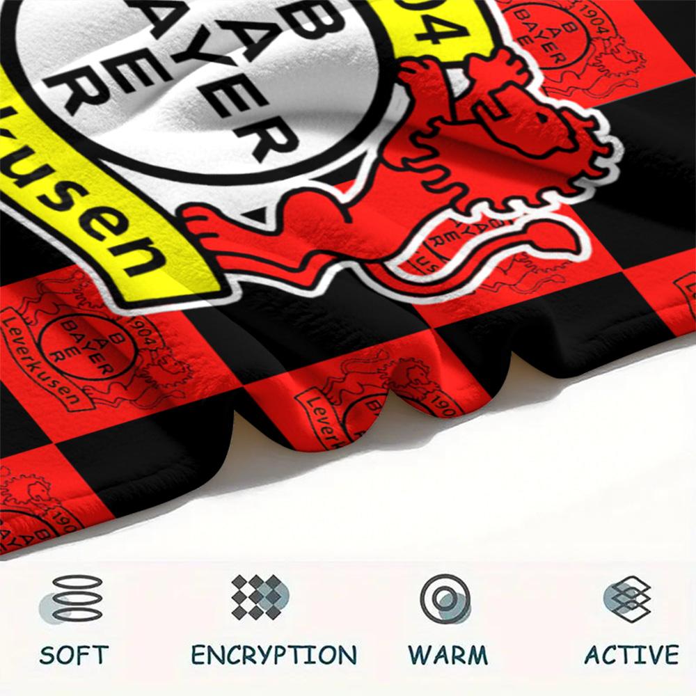 1Pc Bayer 04 Leverkusen Print Flannel Blanket High Quality Warm Comfortable Cover for All Seasons Perfect for Gifts Home Decor