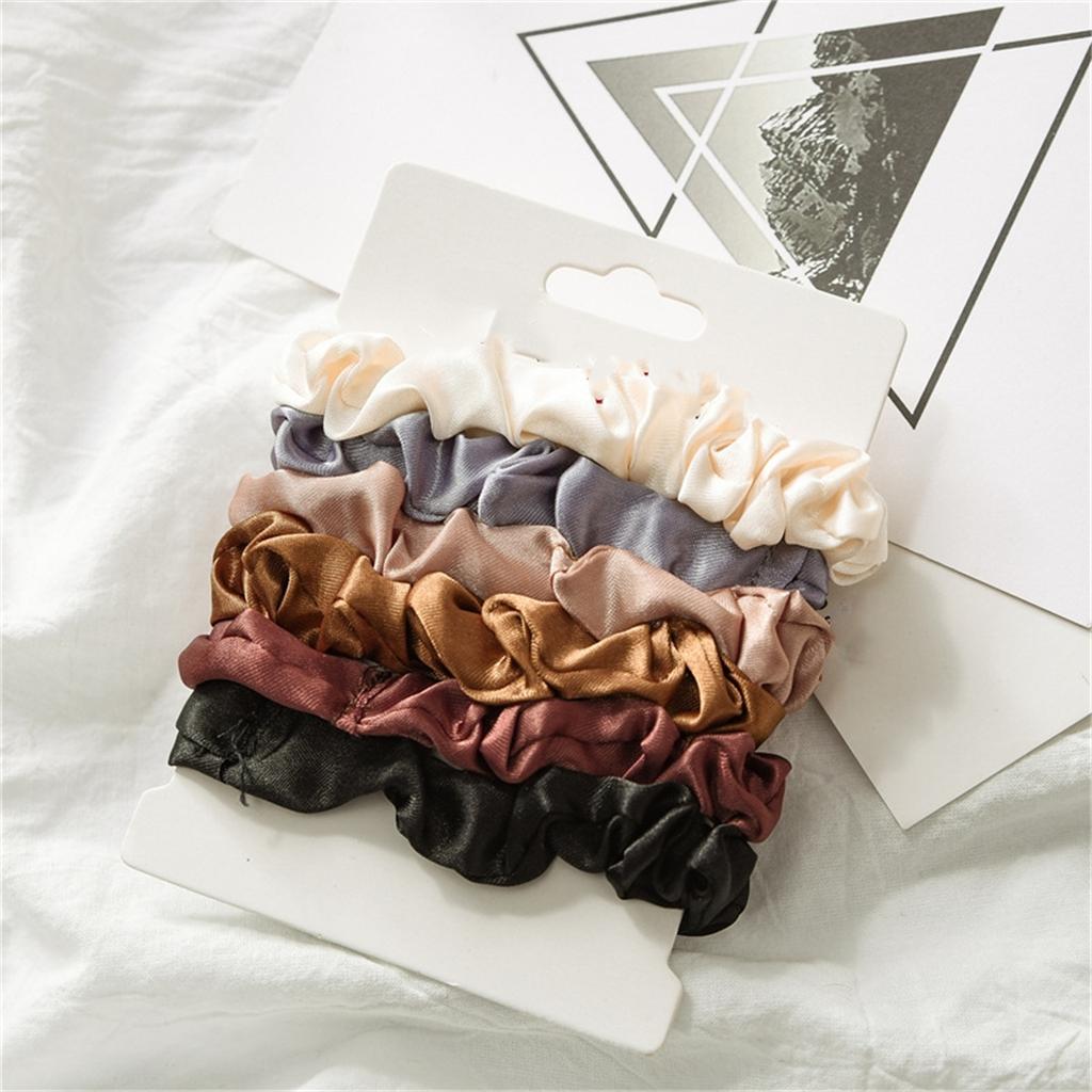 6 Stück Satin Haargummis für Damen - Weicher als Seiden-Scrunchies für Haare | Satin-Scrunchies für Mädchen |