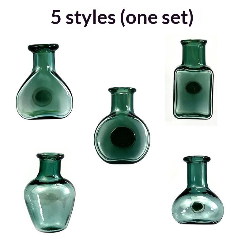 Mini Glass Vase Fridge Magnet Set Strong Magnetic Adhesion Secure Grip For Kitchen Decor Holding Tiny Plants Flowers