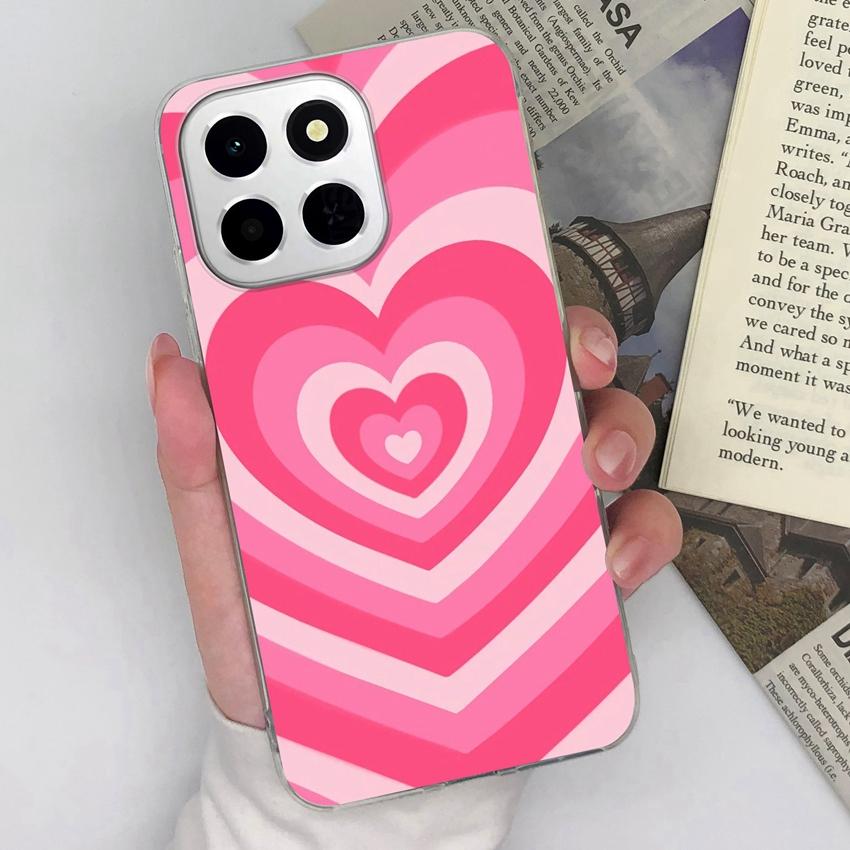 Clear Phone Case For Huawei Honor X6c X8c X7a X8a 400 Pro Pretty Love Heart Pattern Soft Silicone Shockproof Premium Protection Cover For Huawei Shell