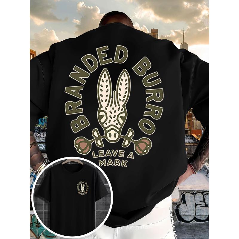 

European Size Men s T-Shirt: Simple, Earthy, Solid Color, Regular Shoulder Fit. Features a Donkey Head Graphic and end on Both Front and Back S чёрный