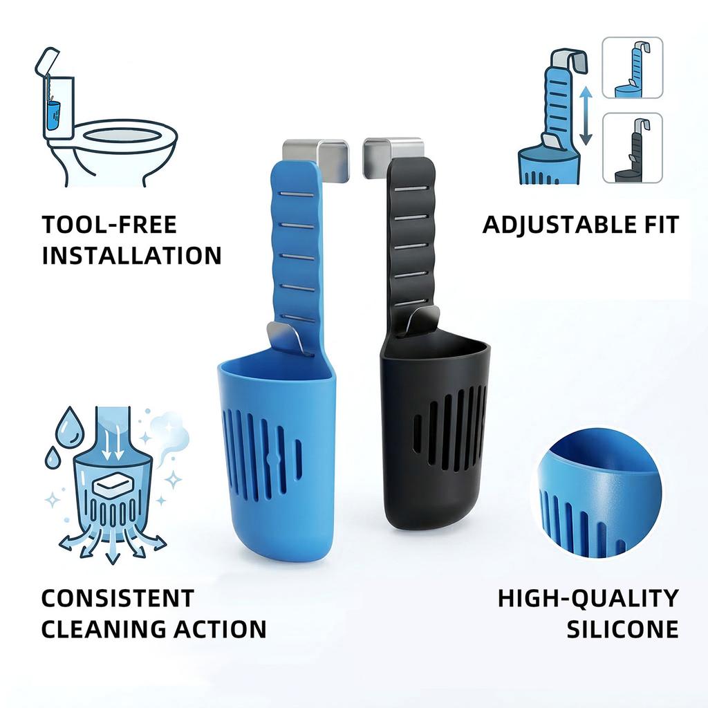 Toilet Water Tank Cleaning Tablet Holder Silicone Toilet Cleaning Hanging Storage Basket Cleaner Bleaching Sheet Fixing Rack