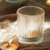 High-End Vertical Stripe Glass Candle Holder - Aromatherapy Ins Style Bestseller