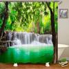 Nature Forest Landscape Shower Curtains Bathroom Curtain Frabic Waterproof Polyester Scenery Bath Curtain with Hooks