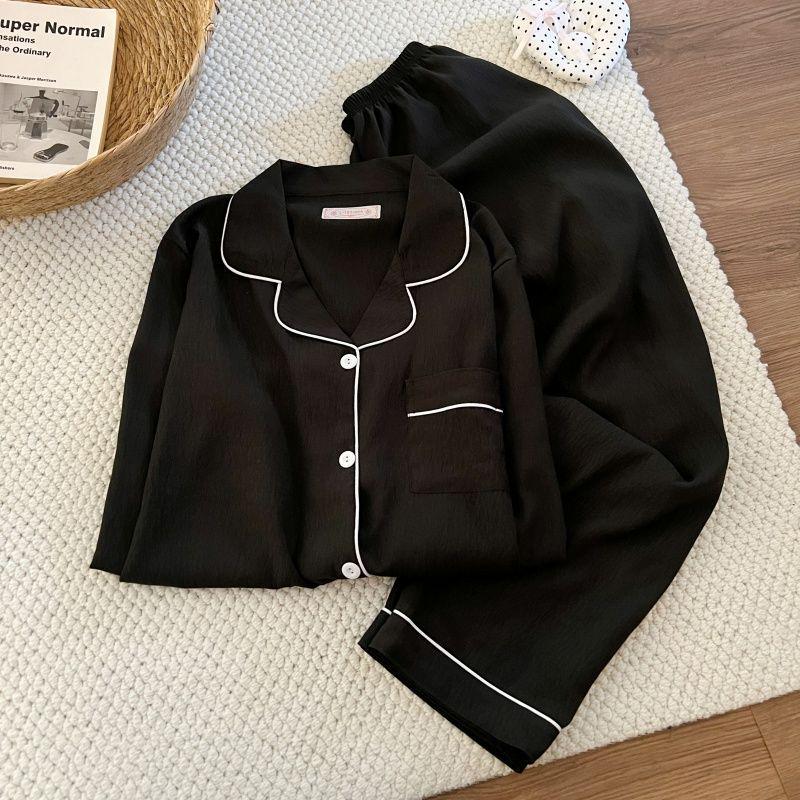 2026 Spring/Autumn Women's Cloud Cotton Pajama Set - Sweet, Long-Sleeve Top & Pants