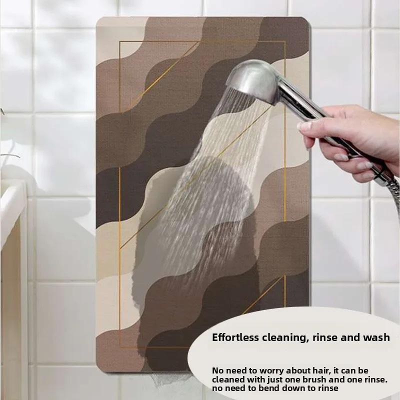 Cartoon Animal Diatom Mud Mat For Bathroom High Absorbency Fast Drying Washable Doormat Anti Slip Bath Rug For Kids Shower Room