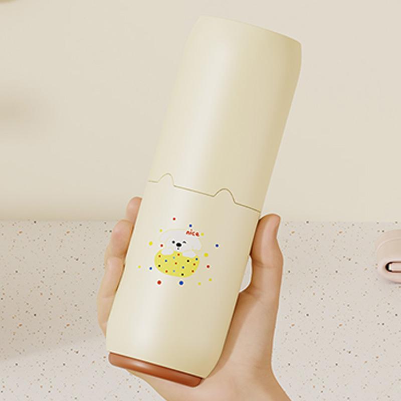 2-in-1 travel wash cup set storage box - toothpaste and toothbrush cup, portable and breathable