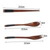 3-teiliges Holzbesteck-Set Holz Tragbares Set Essstäbchen Löffel Gabel Geschirr Für Brei, Suppe, Kaffee, Müsli, Nudeln Teile