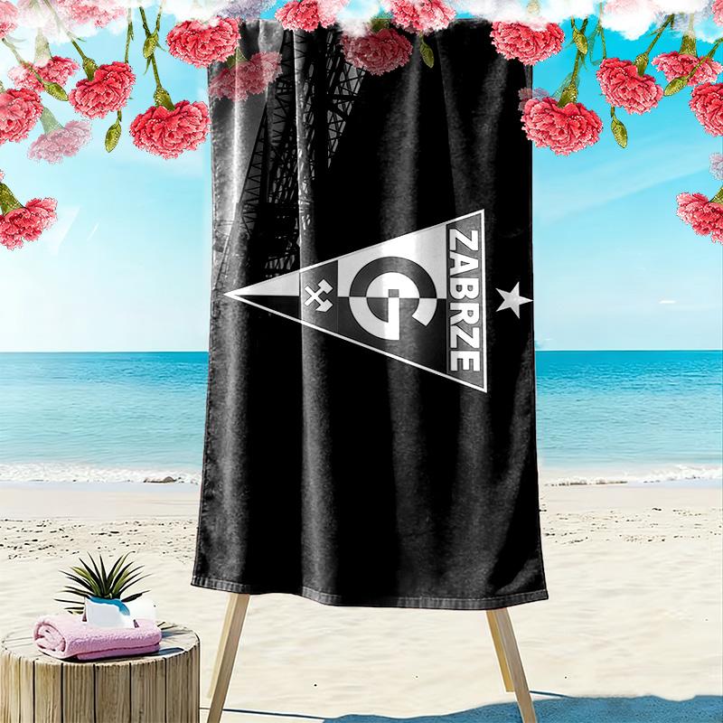 Górnik Zabrze Print Beach Towel, Large Soft Quick Dry Towel for Beach Camping Swimming