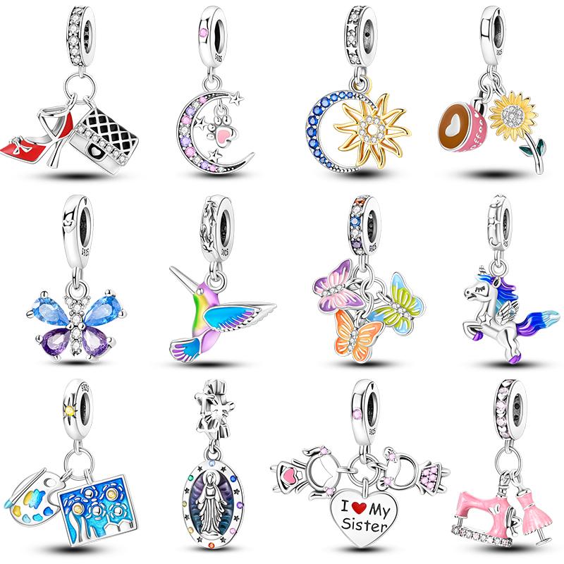 Copper Pink Cat Butterfly Charm Bead Charms Bead Charms Star Shape Moon Sunflower Coffee Cup Pendants Compatible With Bracelets Do It Yourself Jewelle