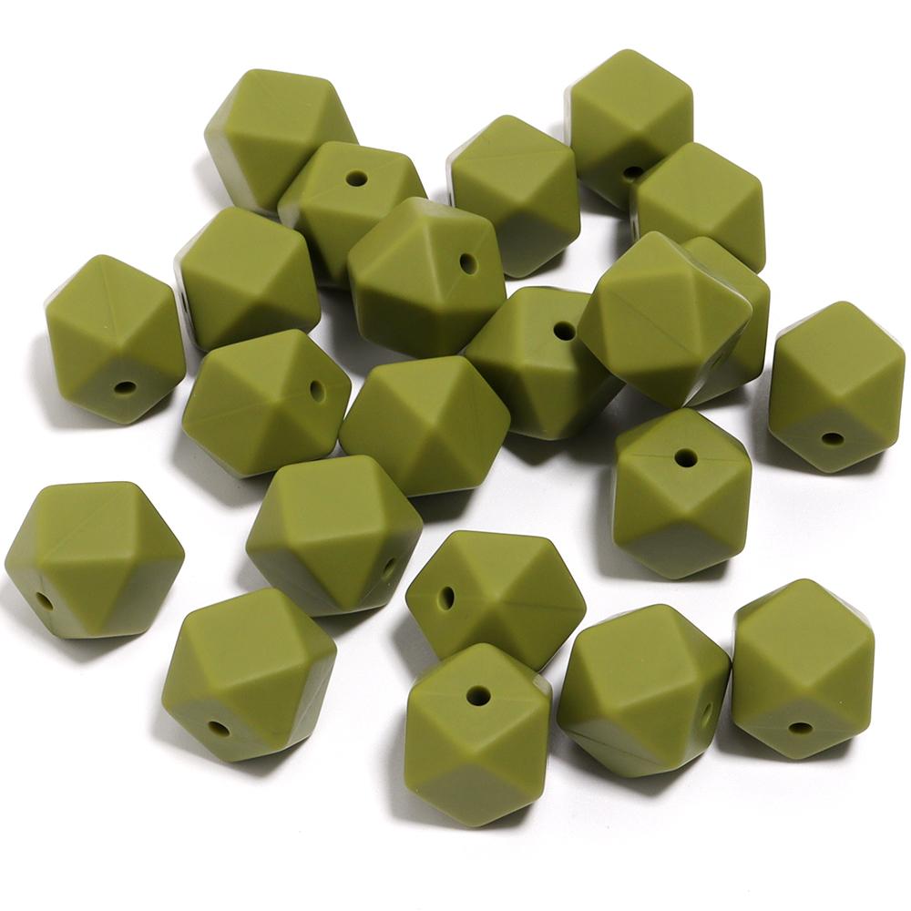 10pcs 19x14mm Hexagon Silicone Beads For Jewelry Making DIY Handmade Necklace Bracelets Phone Key Chain Decoration Accessories