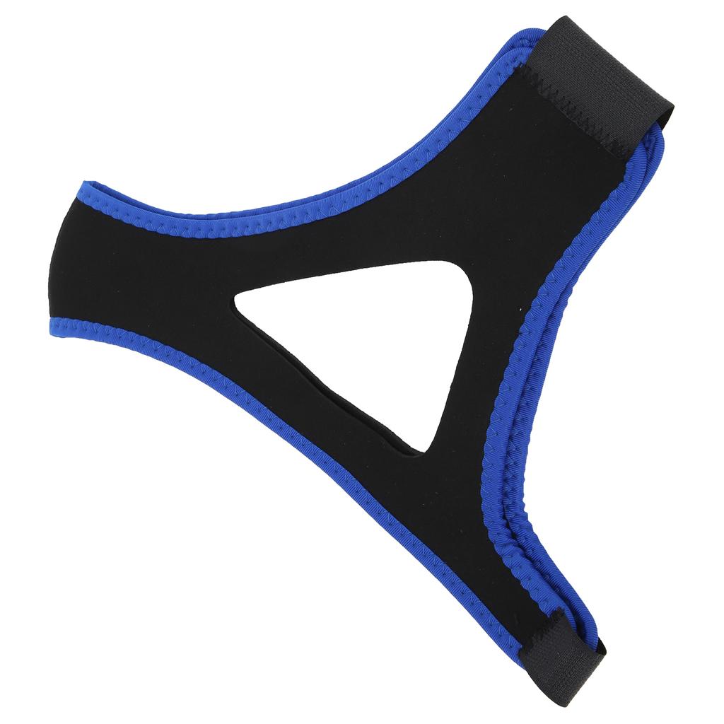 AntiSnoring Chin Strap Adjustable Breathable Stop Snoring Strap Jaw Support Belt(Black with Blue Edge )