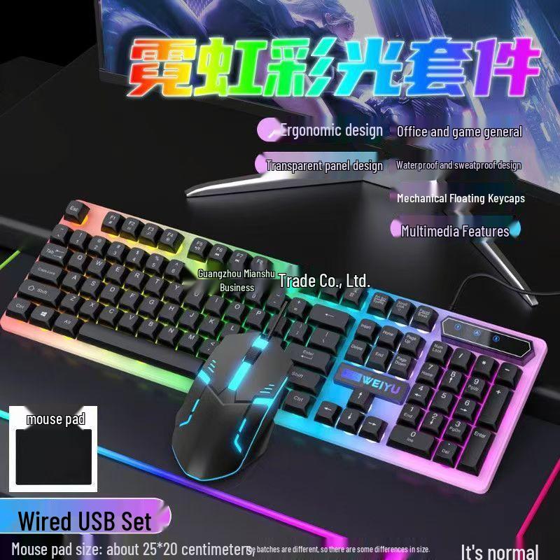 Luminous Wired Keyboard & Mouse Set for Gaming - Mechanical Feel