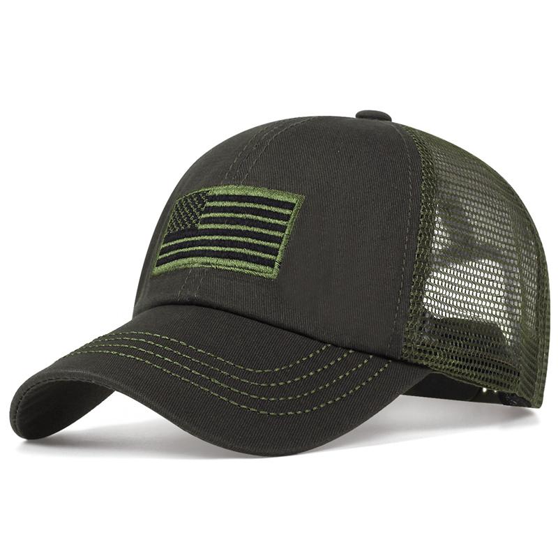 Men S Usa American Flag Baseball Cap Embroidered Trucker Hat Military Army Hat