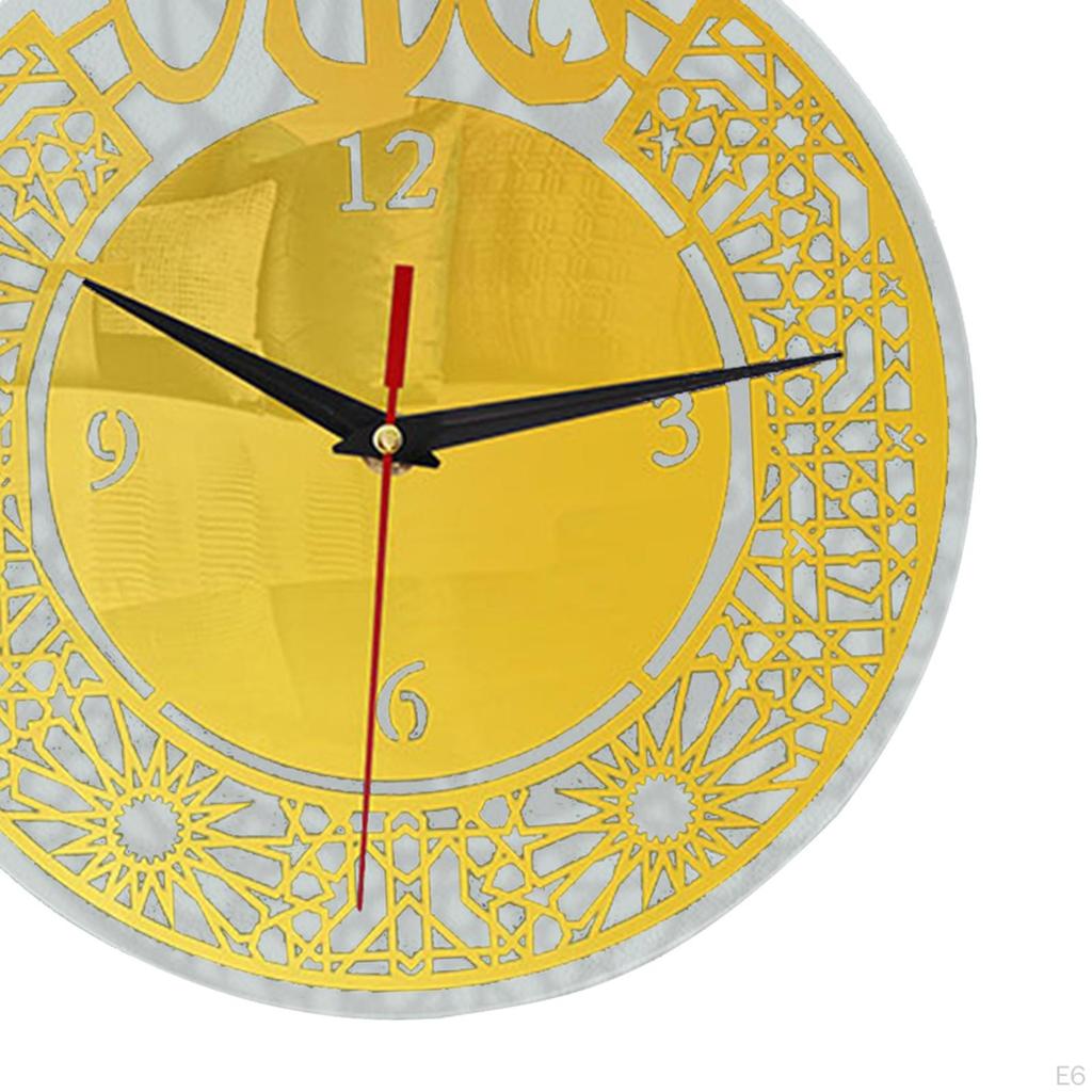 Wall Clock, Digital Clock Pendulum Silent, Hanging Decorations for Living Room Bedroom Eid