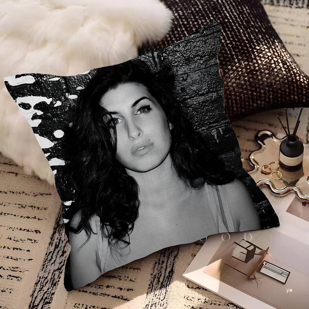 A-Amy W-Winehouse Singer Star Cushion Cover Car Throw Pillow Case For Sofa Car Christmas Gift 40x40cm 45x45cm