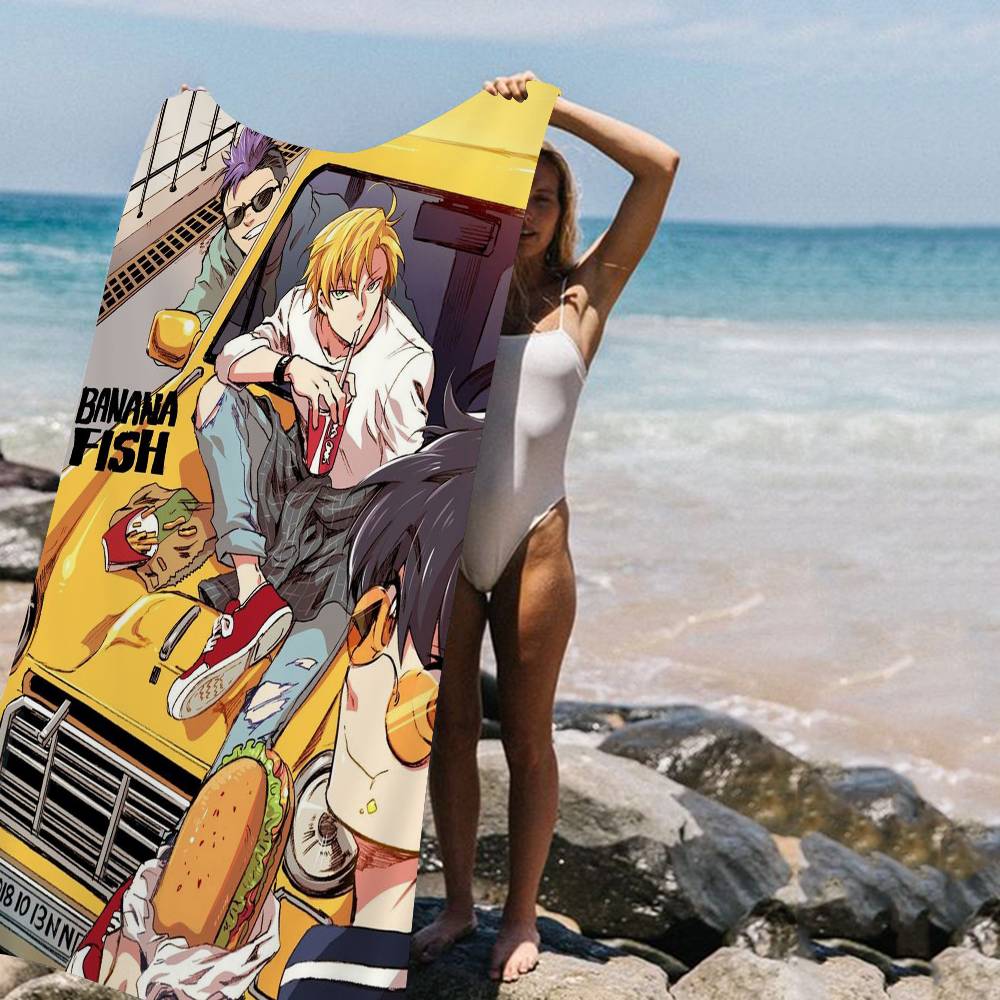 

Anime Banana Fish Big Microfiber Beach Towels Quick Dry Towel Sand Beach Towels Pool Towel For Travel Swim Pool Yoga W30*H60(CM)