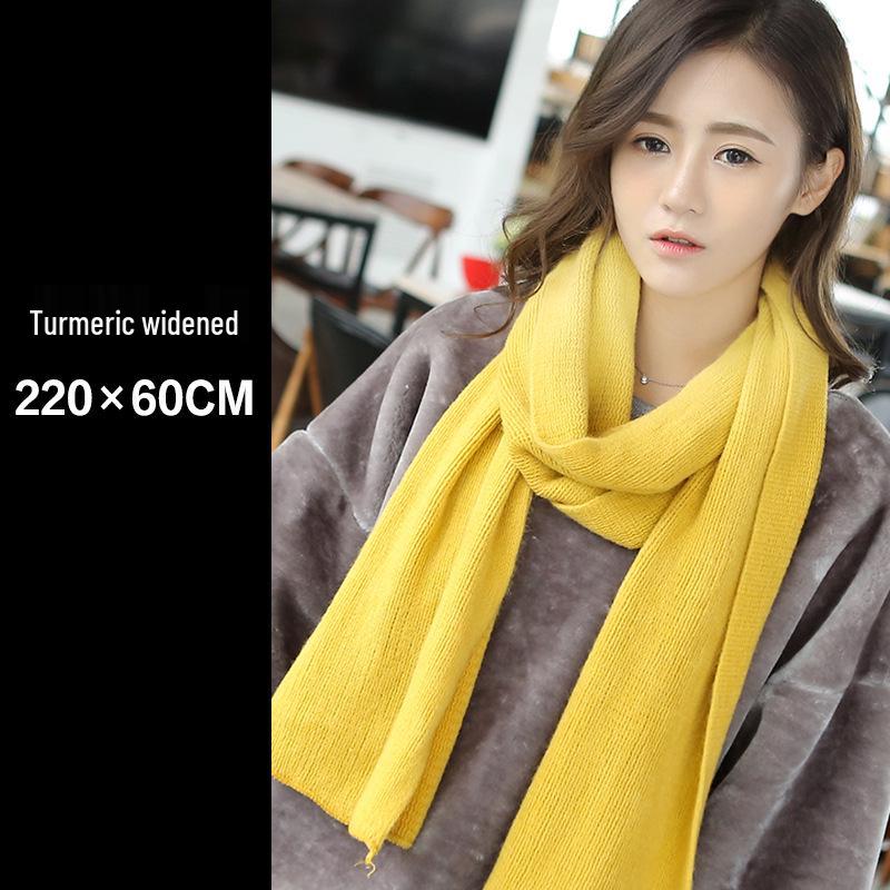 New Women's Korean Style Solid Color Knit Scarf Shawl for Autumn Winter