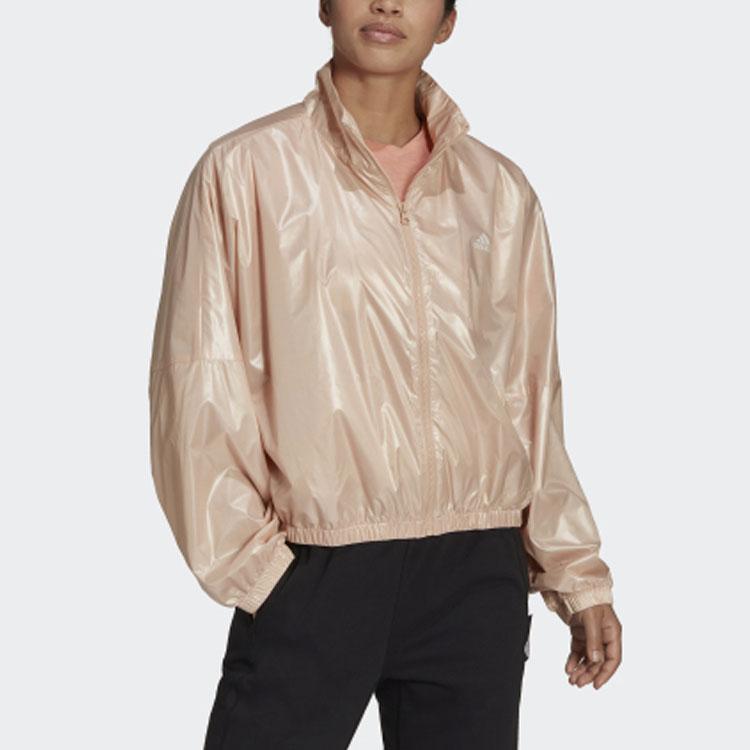 Adidas Woven Jacket With Logo Print Women Jackets Yellow HI1198