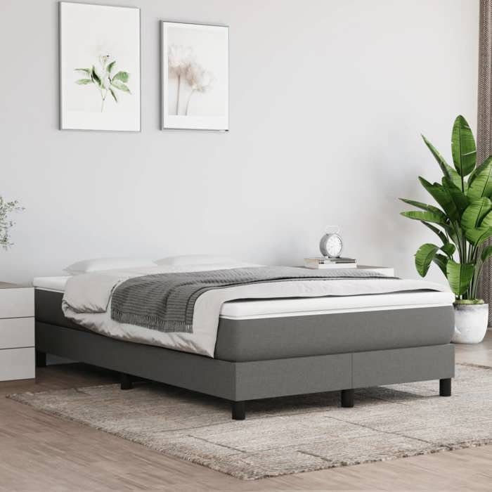 Maison Exclusive - Lattenrost mit Matratze dunkelgrau 120x190cm Stoff