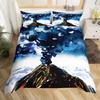 Volcano King Queen Duvet Cover Volcanic Eruption Bedding Set Fire Mountain Comforter Cover Natural Scenery Polyester Quilt Cover