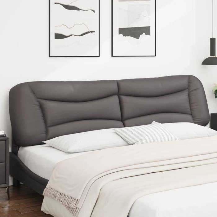 VidaXL Headboard Cushion, Reading Pillow with Zipper, Reading Cushion for Bed Bedroom, Grey 200 374626