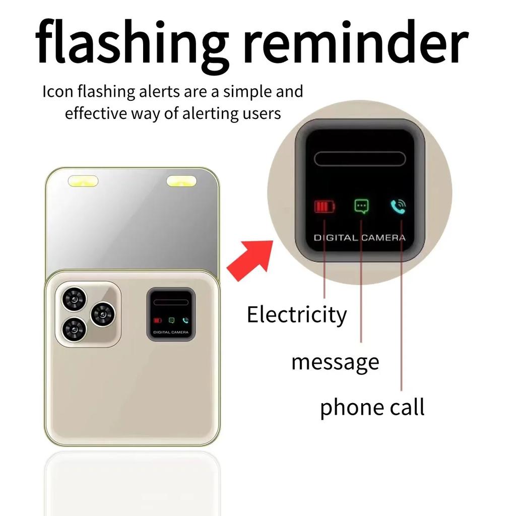 90° Rotating Side Slider Mini Phone, 2.4 “2g GSM DualSim MP3 MP4 Camera Dual Flashlight Wireless FM