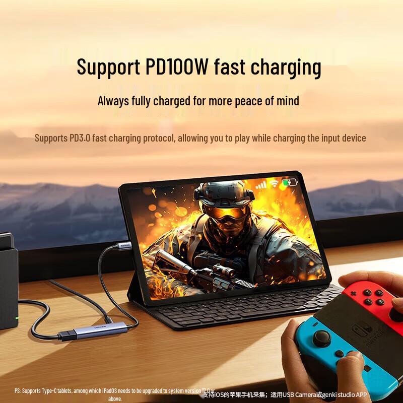 Ugreen 2K Type-C HDMI Capture Card with PD Charging