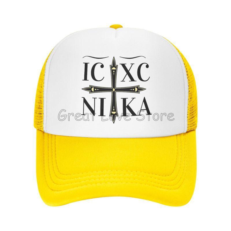 Christian Ic Xc Nika Eastern Orthodox Print Baseball Cap for Women Men Summer Sun Protection Adjustable Snapback Cap Trucker Hat