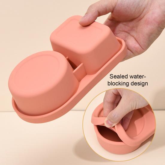 Gewürzbox aus lebensmittelechtem Silikon, 360° auslaufsicher, zwei Fächer, mikrowellengeeignet, gekühlte Aufbewahrungsbox