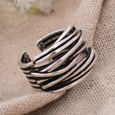 New Arrival Vintage Cross Design Thai Silver Unisex Finger Open Party Rings For Women Men`s Gifts No Fade