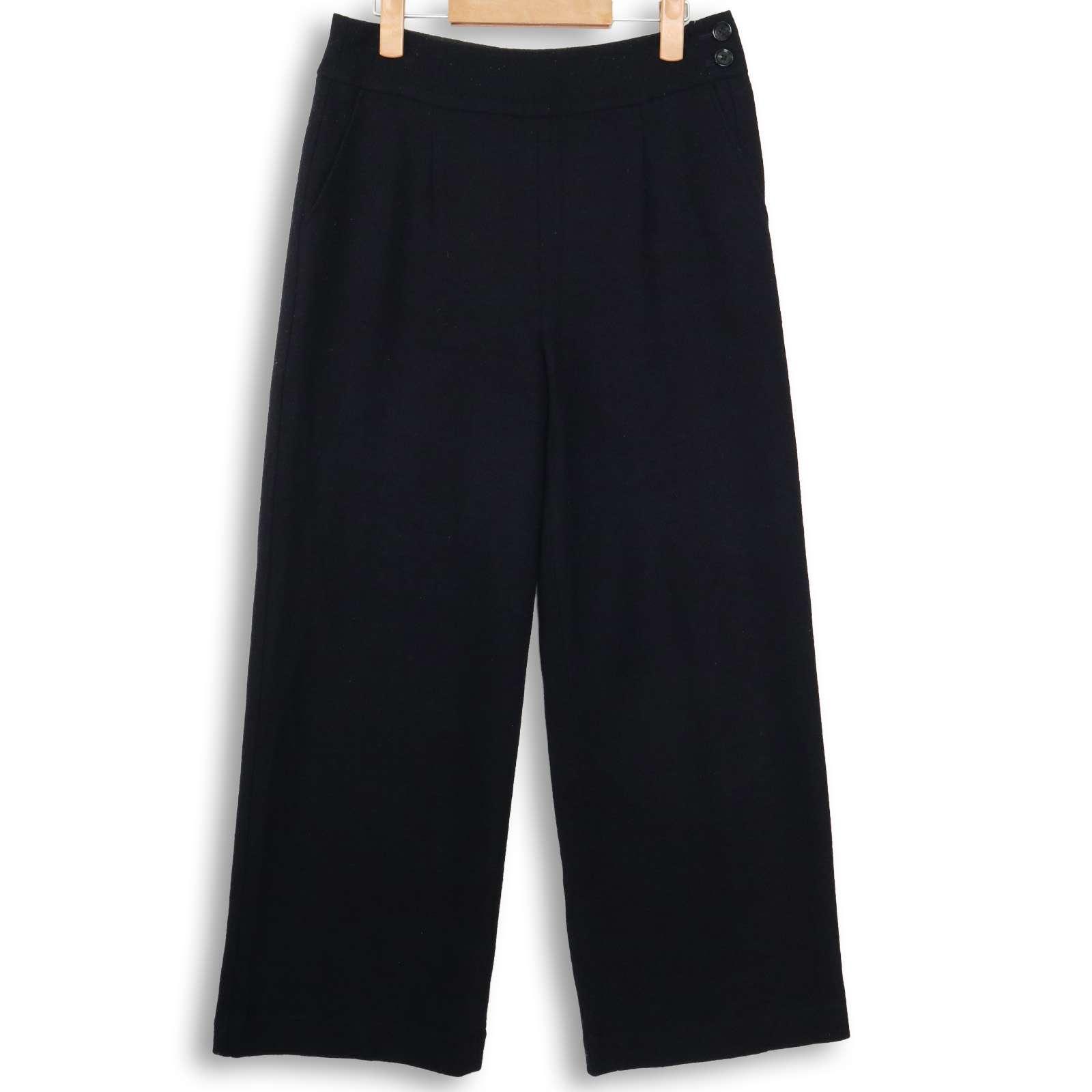 PLST Autumn/Winter Wool Tuck Wide Pants Sz.M Women s Navy Blue