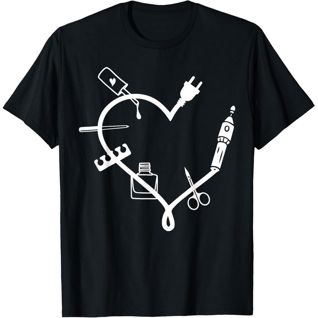 Skeleton Hands Manicure Red Nails Polish T Shirts Men Women Pure Humor Streetwear Tee Shirt Short Sleeve Unisex Loose Clothing