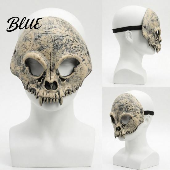 Masque Crâne Adulte Masque Halloween Demi-Visage Horreur avec Sangle Réglable Fête Masquée pour Hommes Adultes Accessoires de Costume Cosplay