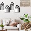 4 Pcs Arched Window Wall Mirror Acrylic Mirror Wall Stickers Decorative Windowpane Mirror Vintage Arch Mirror Wall Decor