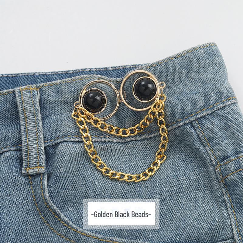 Регулируемая бесшовная талия с пуговицами и съемной пряжкой-лепестком