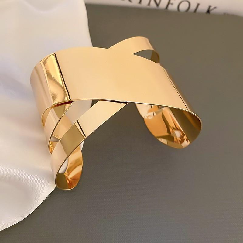 European-American Irregular Concave Bangle: Chic, Cold Style Luxury Bracelet for Women