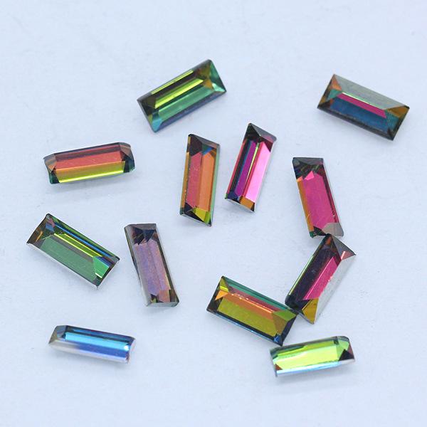 

Кольорові нерегулярні прямокутні дорогоцінні камені для DIY прикраси мобільного телефону 3x7mm 20 pieces